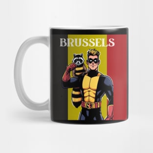 Brussels Comic Book Superhero Raccoon Belgian Mug